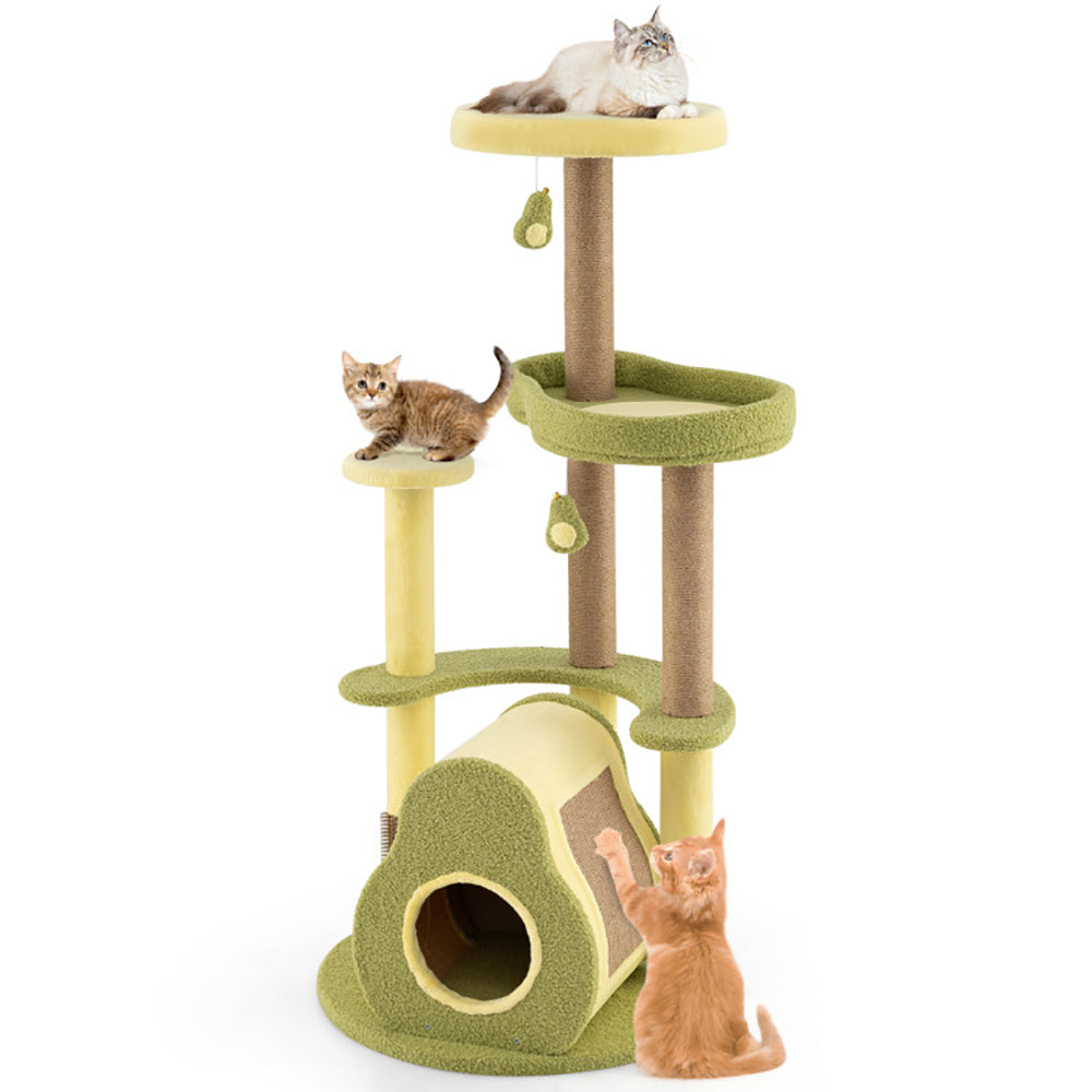 FurryFable Avocado Cat Tower with Private Condo