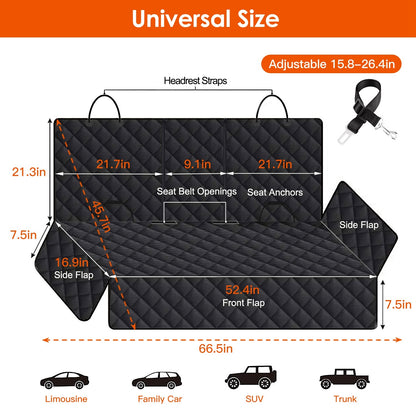Dog Car Seat Cover | Waterproof & Scratchproof Back Seat Protector