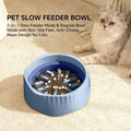 FurryFable Blue Dual-Purpose Slow Feeder Pet Bowl - Adjustable