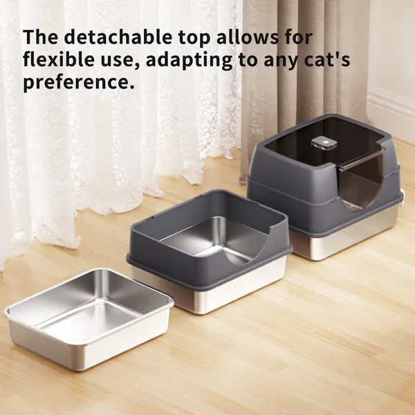 FurryFable Enclosed Cat Litter Box - Odor & Tracking Control