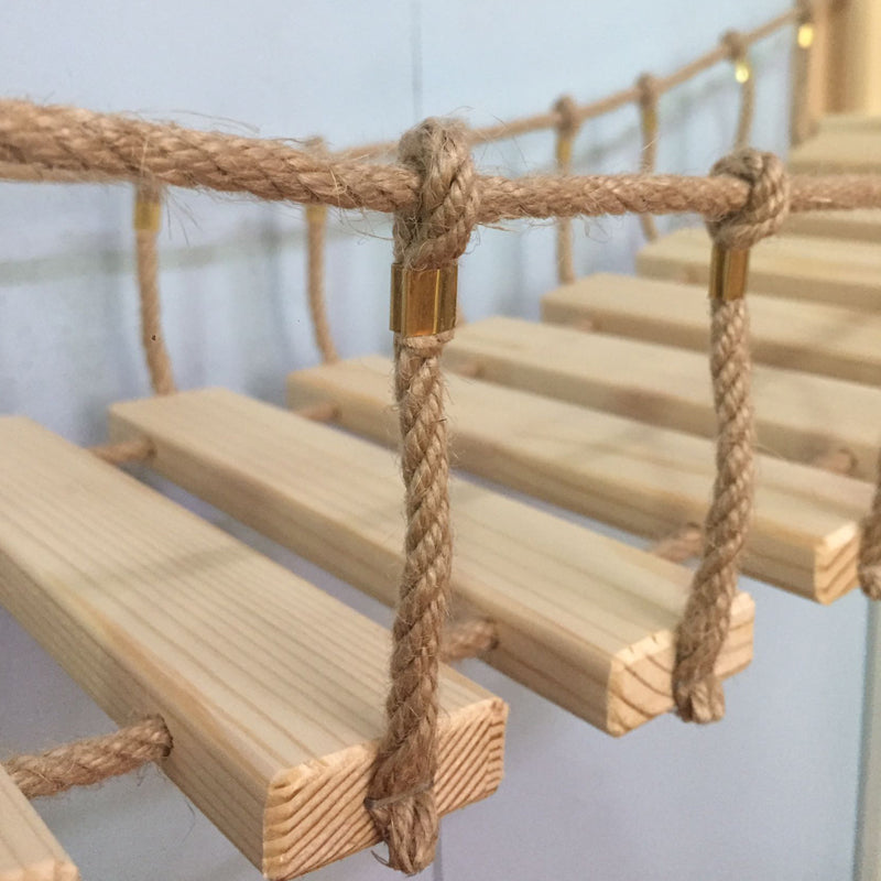Side view of the FurryFable wall cat furniture, showcasing its 90cm length and sturdy pine wood construction.