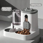 FurryFable Cat-Shaped Gravity Pet Feeder & Water Dispenser