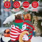 Christmas Pet Sweater | Snowman & Stripe Turtleneck for Dogs & Cats