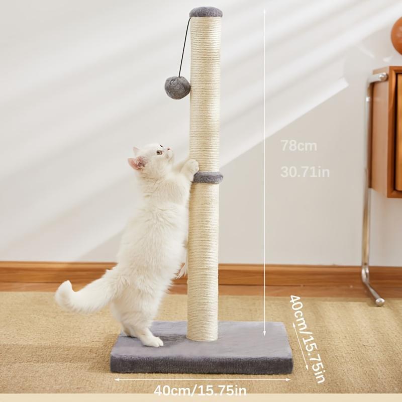 Cat Scratching Post – Durable Sisal Rope Tower with Hanging Ball Toy for Indoor Exercise