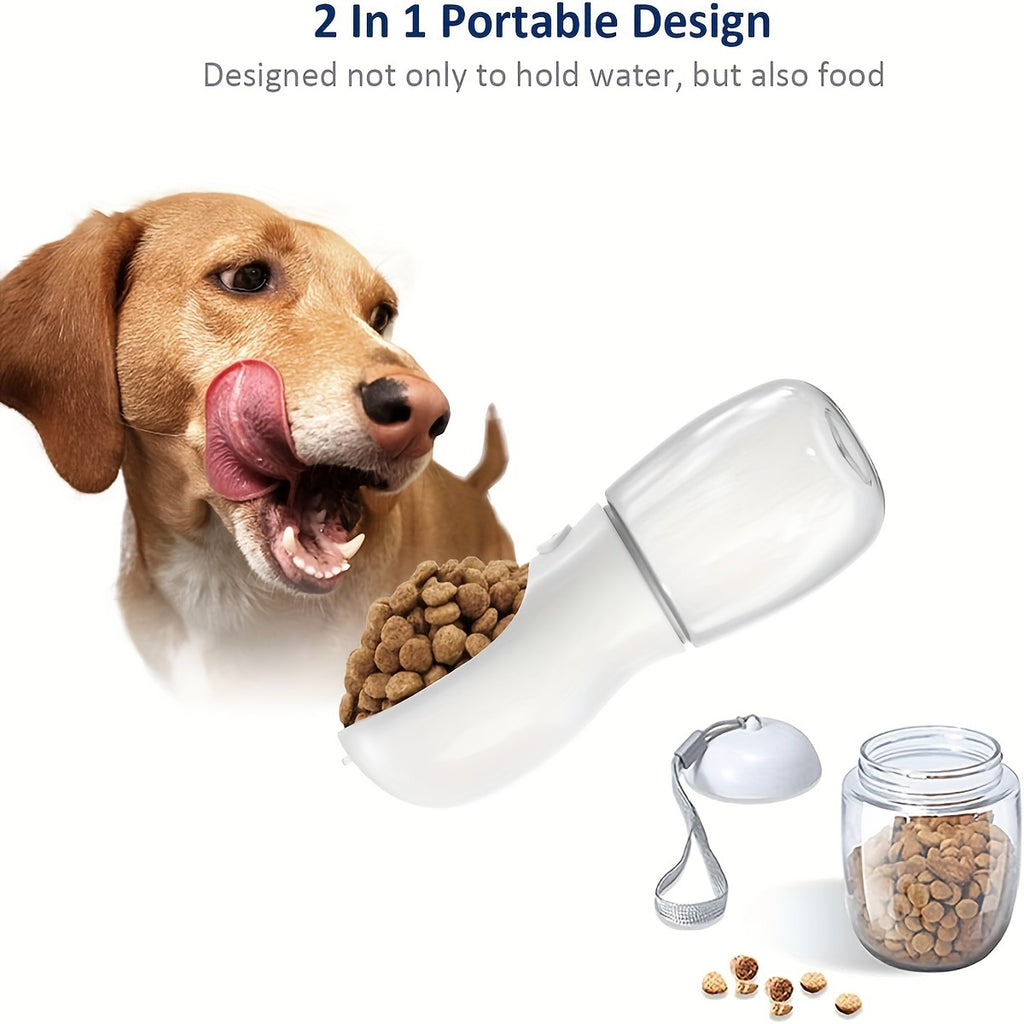 2-in-1 Dog Water & Food Bottle – Leak-Proof, Portable Travel Dispenser