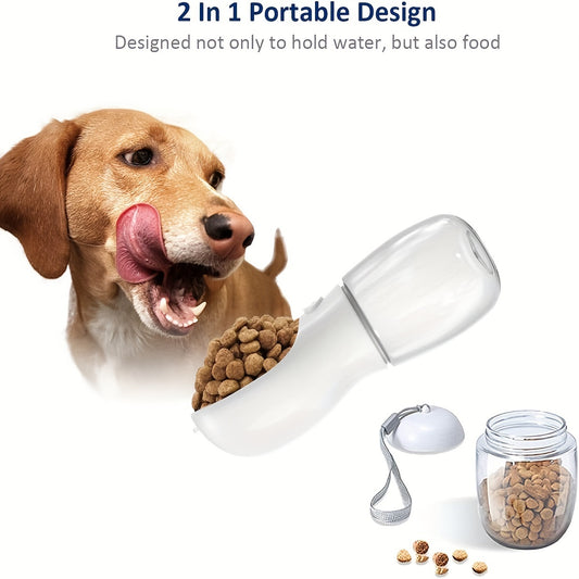 2-in-1 Dog Water & Food Bottle – Leak-Proof, Portable Travel Dispenser