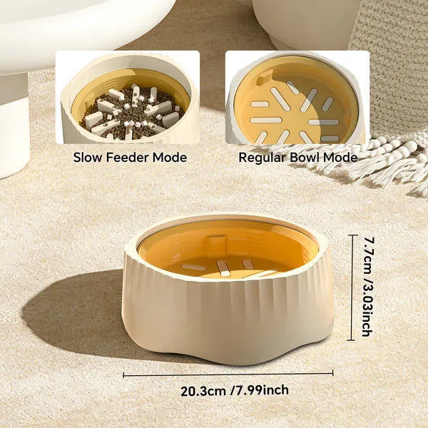 FurryFable Slow Feeder Pet Bowl - Anti-Bloat Digestion
