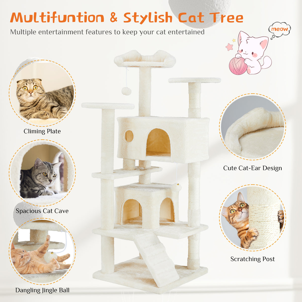 FurryFable Multi-Functional Cat Treehouse | Climbing Frame
