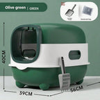 FurryFable Fully Enclosed Cat Litter Box | UV Odor Control