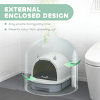 FurryFable Covered Litter Box with Lid & Scoop