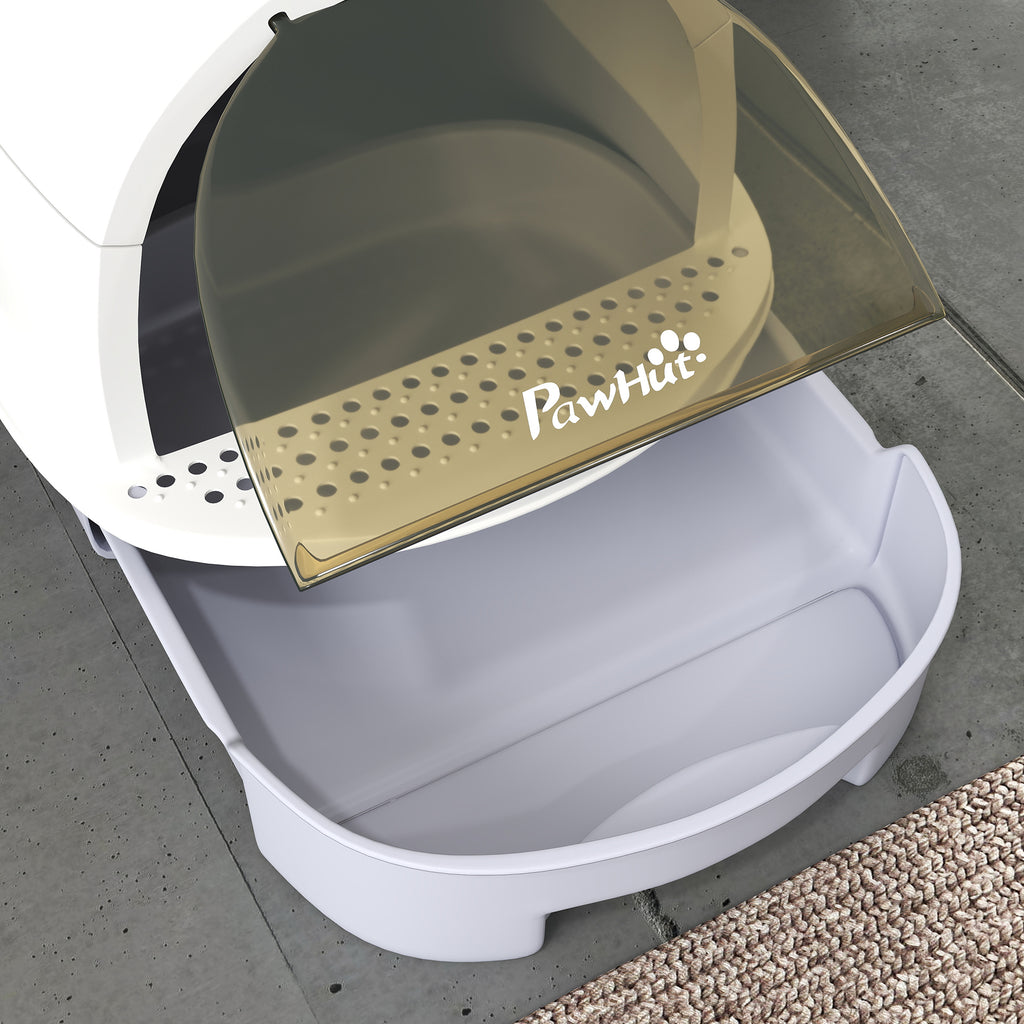 FurryFable Covered Litter Box with Lid & Scoop