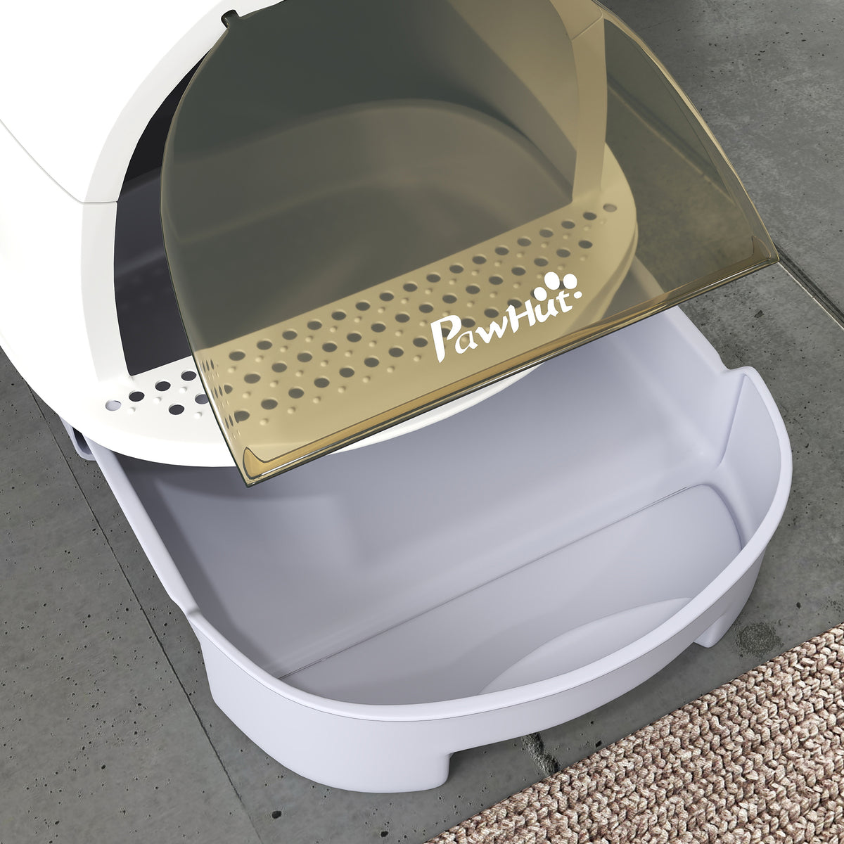 FurryFable Covered Litter Box with Lid & Scoop