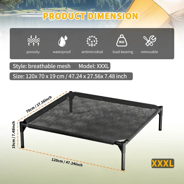 FurryFable XXXL Cooling Mesh Pet Bed - Ventilated Relief