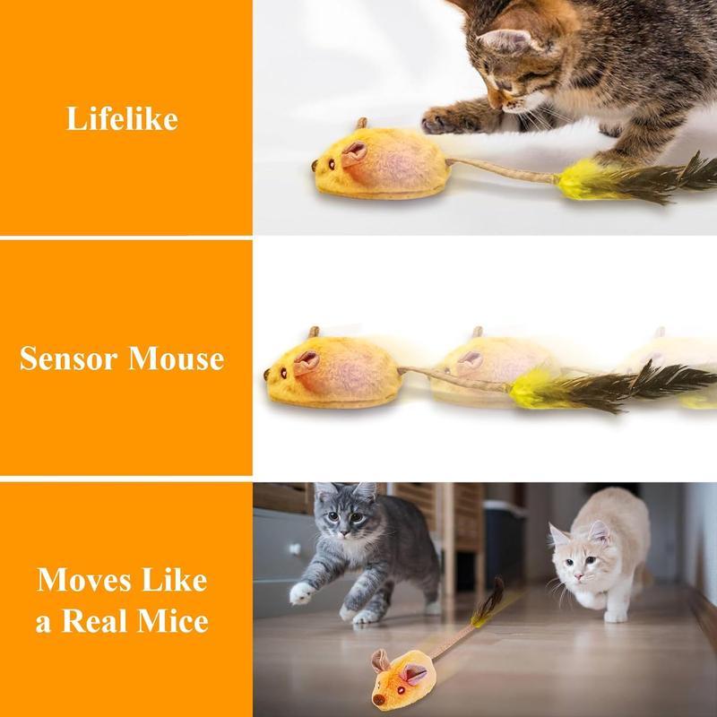 Interactive LED Mouse Toy for Cats | USB Rechargeable, Automatic Moving & Chirping