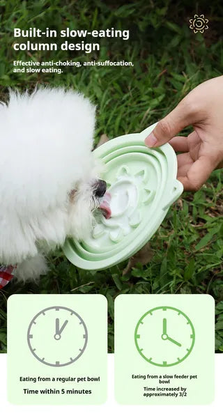 FurryFable 3-in-1 Collapsible Travel Slow-Feed Bowl