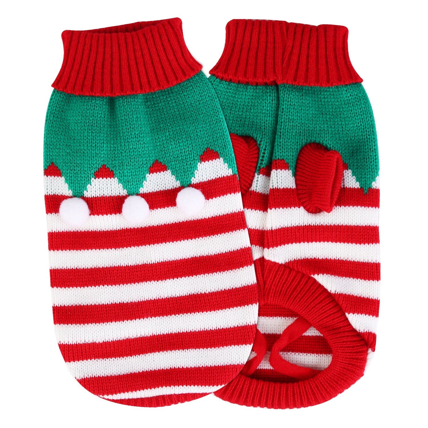 Christmas Pet Sweater | Snowman & Stripe Turtleneck for Dogs & Cats