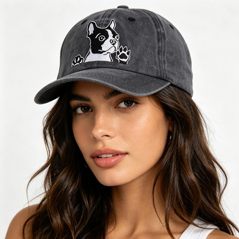 FurryFable Boston Terrier Dog Embroidered Baseball Cap