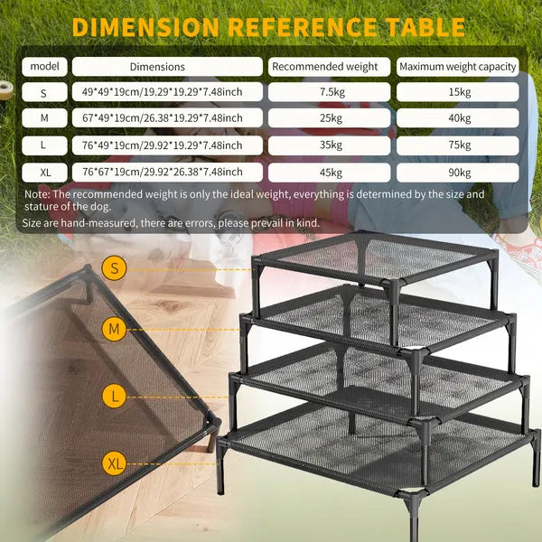 XL Cooling Mesh Pet Bed - Ventilated, Outdoor & Indoor Comfort