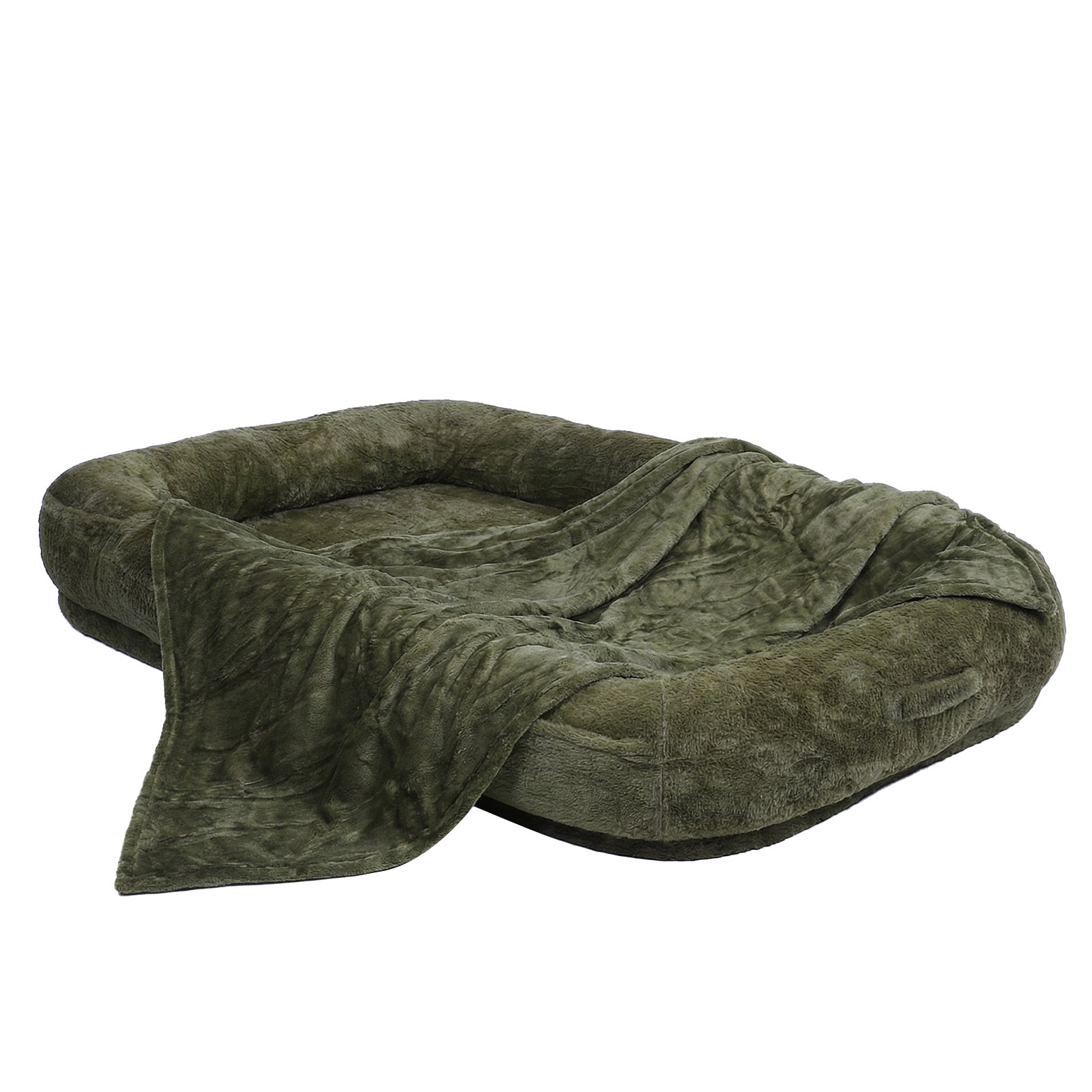 FurryFable Extra Large Human Dog Bed | Cozy Washable Pet & Owner Lounge