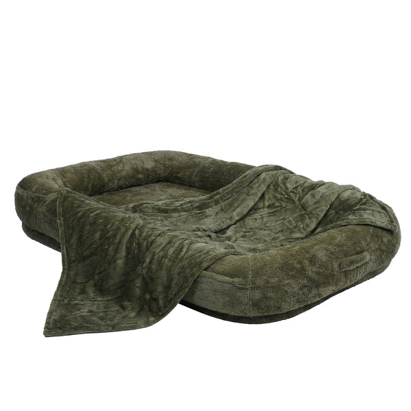 FurryFable Extra Large Human Dog Bed | Cozy Washable Pet & Owner Lounge