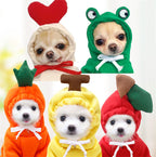 Fruit Dog Hoodie | Warm Fleece Winter Outfit for Small Dogs & Cats