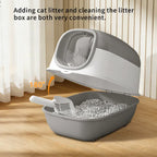 Premium Thick Gray Cat Litter Box | Stable & Durable Design