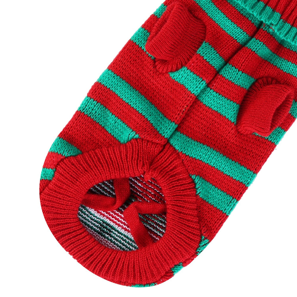 Christmas Pet Sweater | Snowman & Stripe Turtleneck for Dogs & Cats