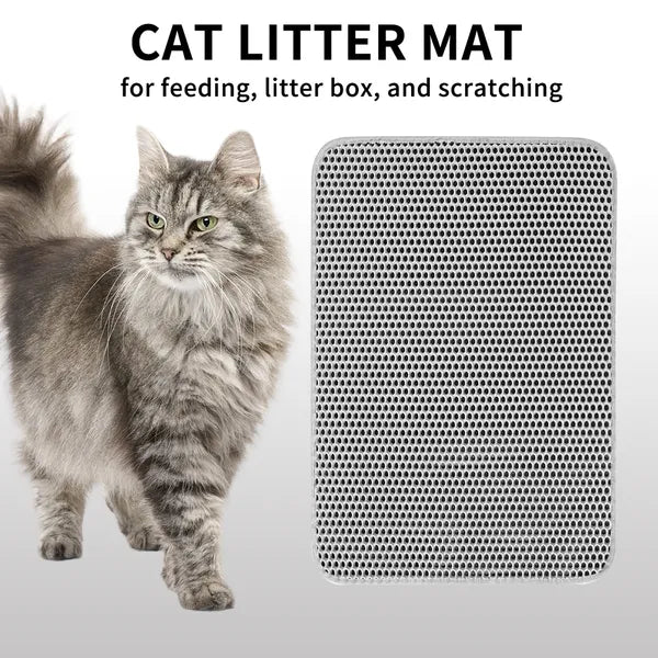 FurryFable Soft Double-Layer Cat Litter Mat | Washable & Anti-Tracking