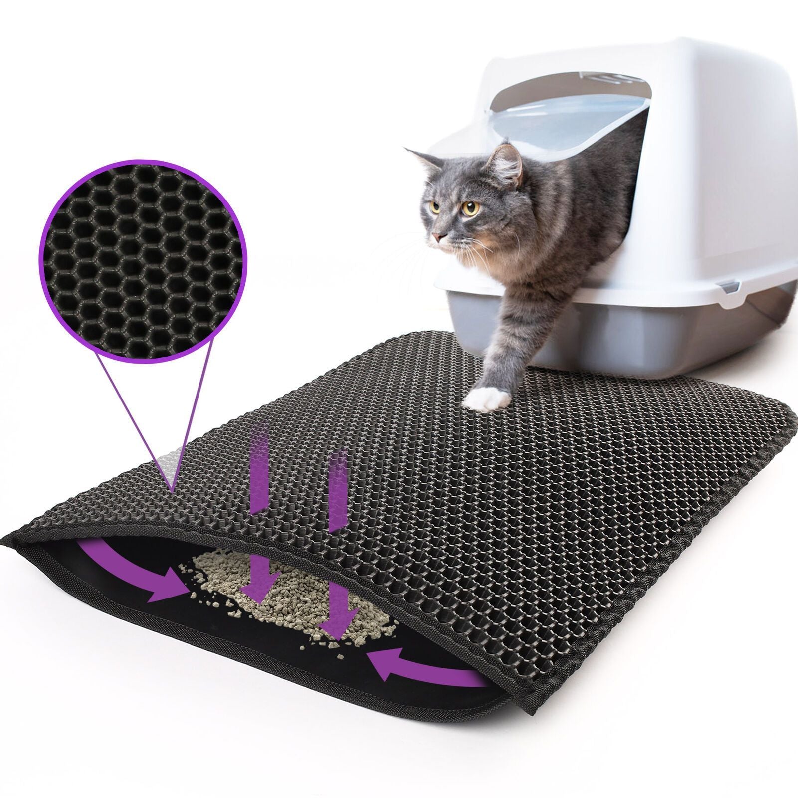 Cat Litter Mat | Honeycomb Double-Layer Waterproof & Non-Slip Pad