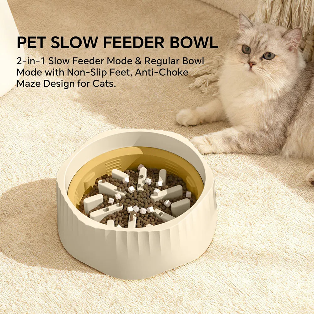 FurryFable Slow Feeder Pet Bowl - Anti-Bloat Digestion