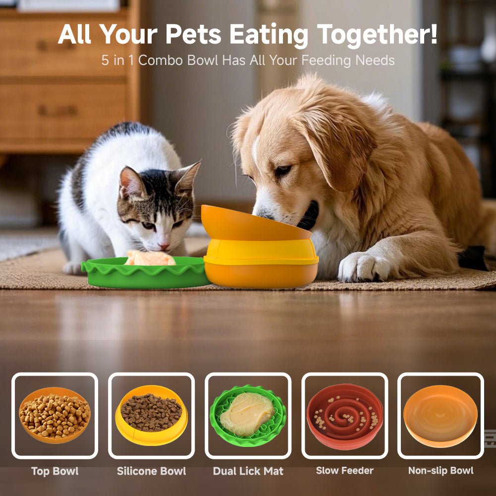 FurryFable Stacked Combo Bowl | Multi-Layer Feeding Set