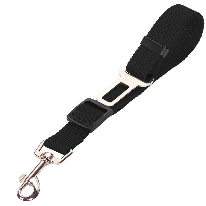 Diagram illustrating the simple installation process of the FurryFable Pet Car Seat Belt in a vehicle's seatbelt receiver.