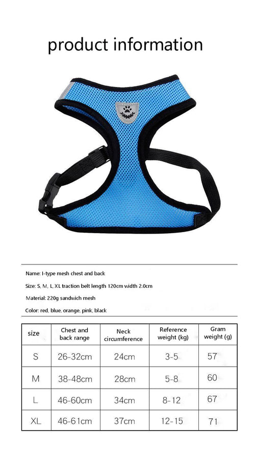 Golden Retriever wearing FurryFable No-Pull Mesh Dog Harness on a walk