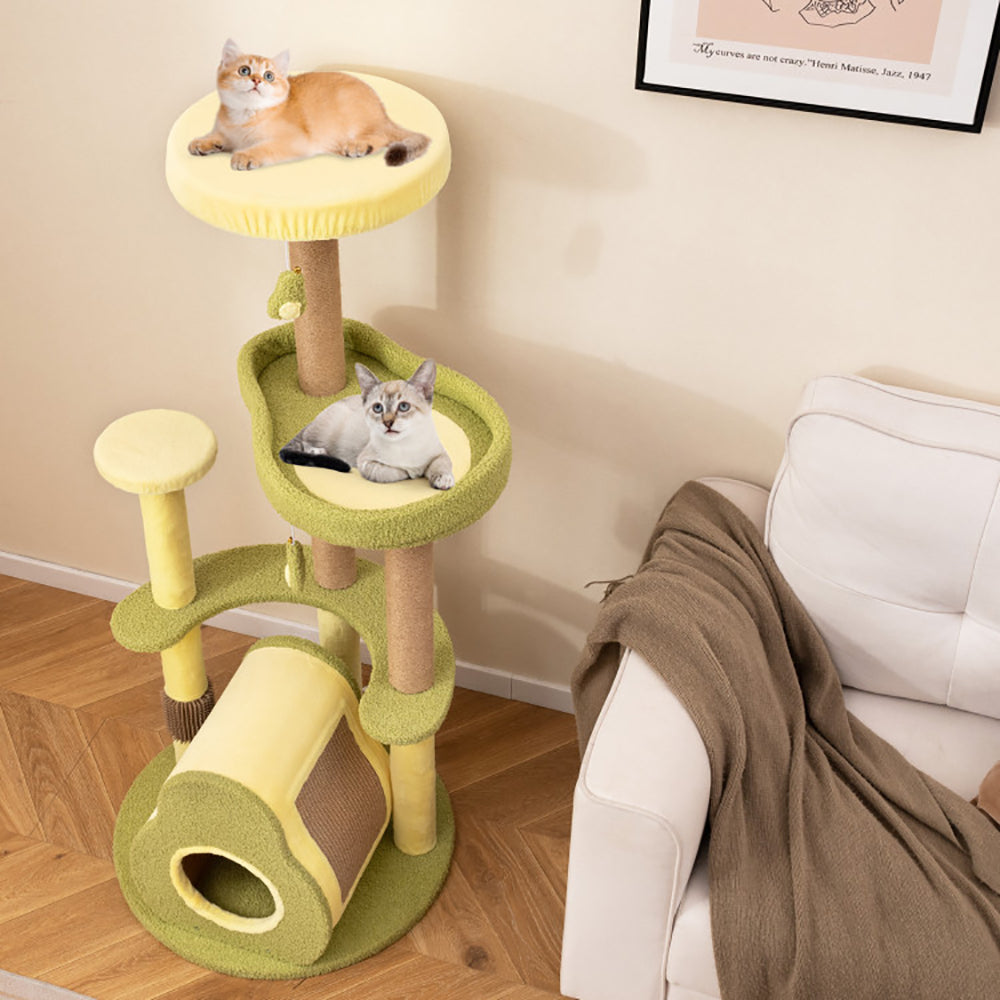 FurryFable Avocado Cat Tower with Private Condo