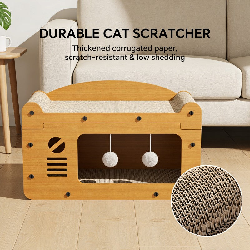 FurryFable Double-Layer Scratcher Sofa | TV-Shape Cat Bed