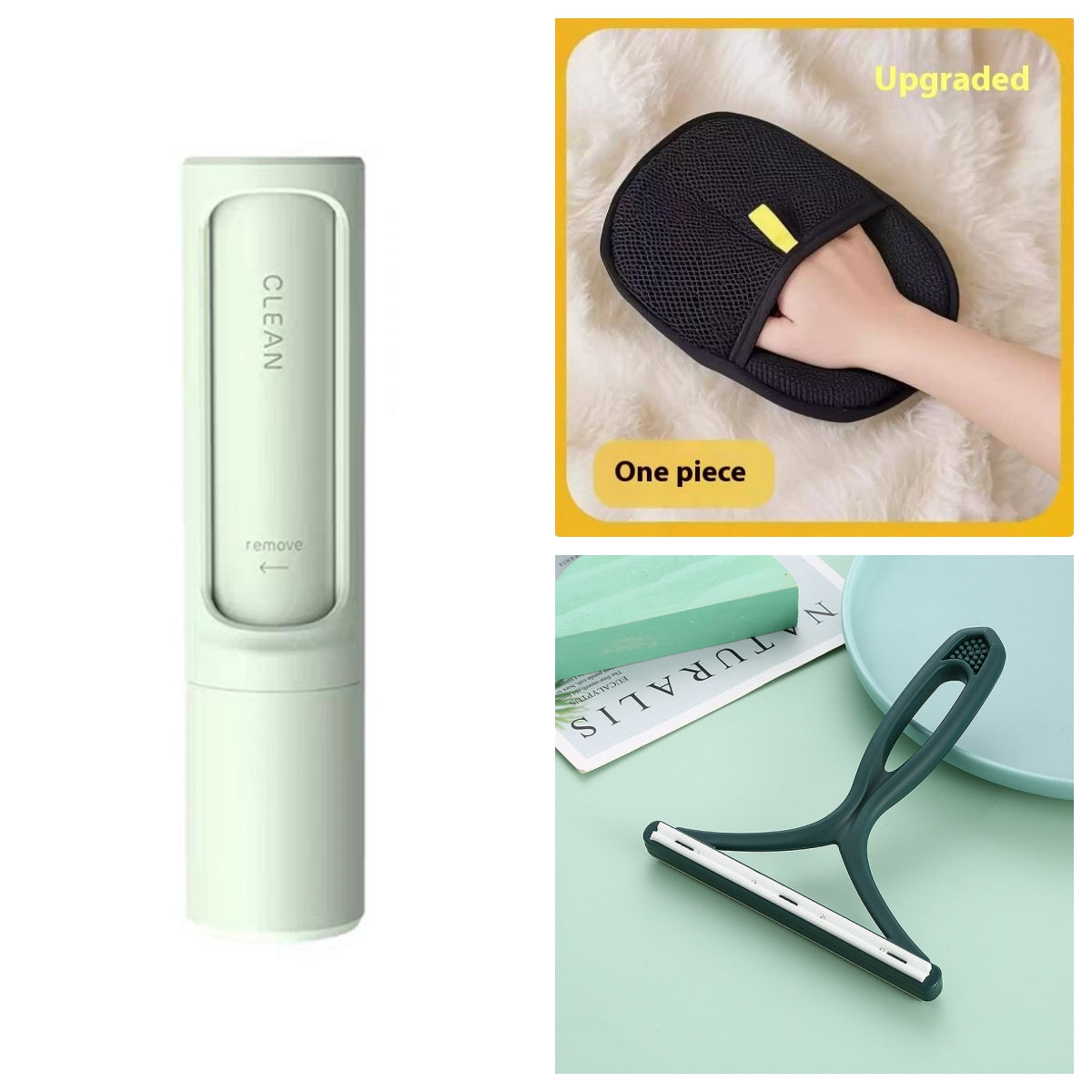 FurryFable Self-Cleaning Pet Hair Remover Brush in soft pink
