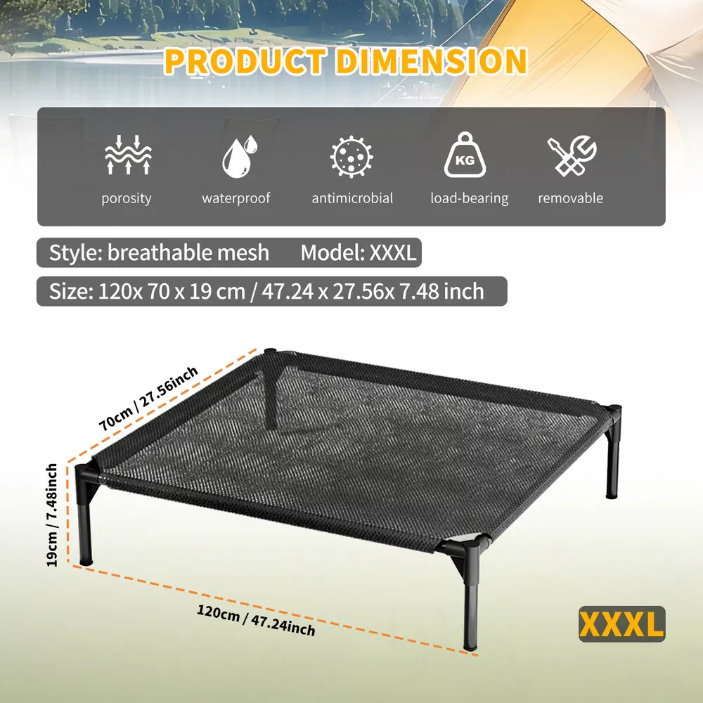 FurryFable XXXL Cooling Mesh Pet Bed - Ventilated Relief
