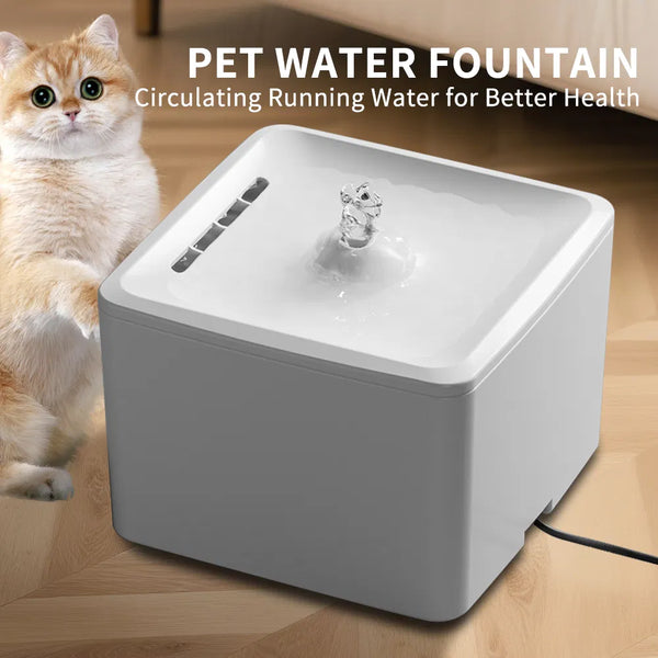 FurryFable Square Pet Water Fountain | Silent & Multi-Layer Filter