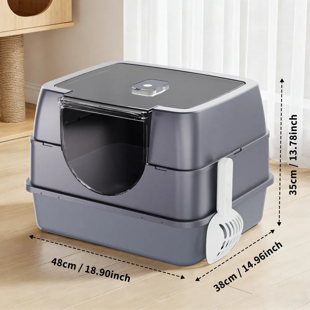 FurryFable Enclosed Cat Litter Box - Odor & Tracking Control