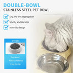 FurryFable Pink Anti-Slip Double Pet Bowl | Stainless Steel Feeder