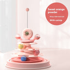 4-Level Cat Tower Toy – Interactive Rolling Ball Track for Smart Play & Training