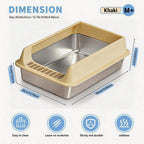 FurryFable Open-Top Stainless Steel Litter Box