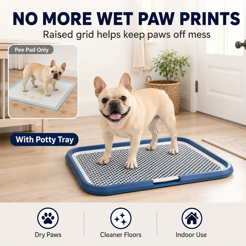 FurryFable Leak-Proof Potty Training Tray with Grate