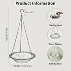 Hanging Outdoor Bird Bath & Feeder | Garden Water Bowl