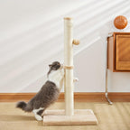 Cat Scratching Post – Durable Sisal Rope Tower with Hanging Ball Toy for Indoor Exercise