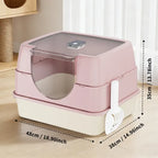 FurryFable Enclosed Cat Litter Box - Odor & Tracking Control