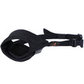 Close-up of the soft mesh fabric and adjustable strap of the FurryFable dog muzzle.